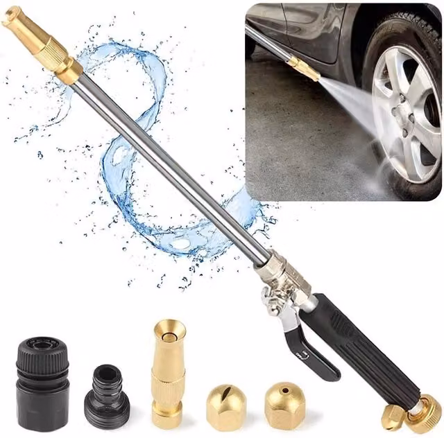 NESTLUNE High Pressure Jet Nozzle Power Washer Spray in Black, H 100 cm x W 15 cm