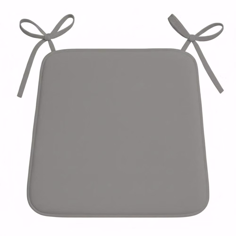 Snug City Grey Foam Square Seat Pad with Ties for Dining and Kitchen Chairs – 2