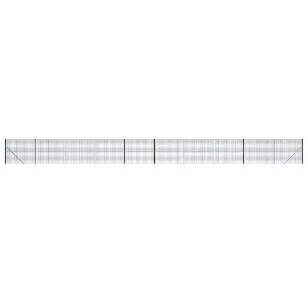 Berkfield Home Durable Green PVC-Coated Galvanised Steel Wire Mesh Fence with Spike Anchors, H: 1.6 m x W: 25 m – 2