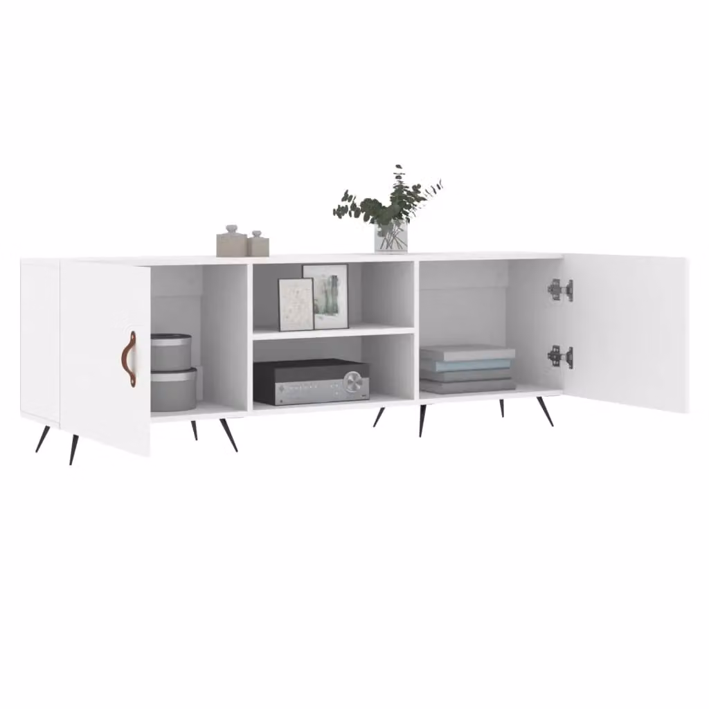 Berkfield Home Modern White TV Cabinet in Engineered Wood W/D/H: 150 x 50 x 30 cm – 2