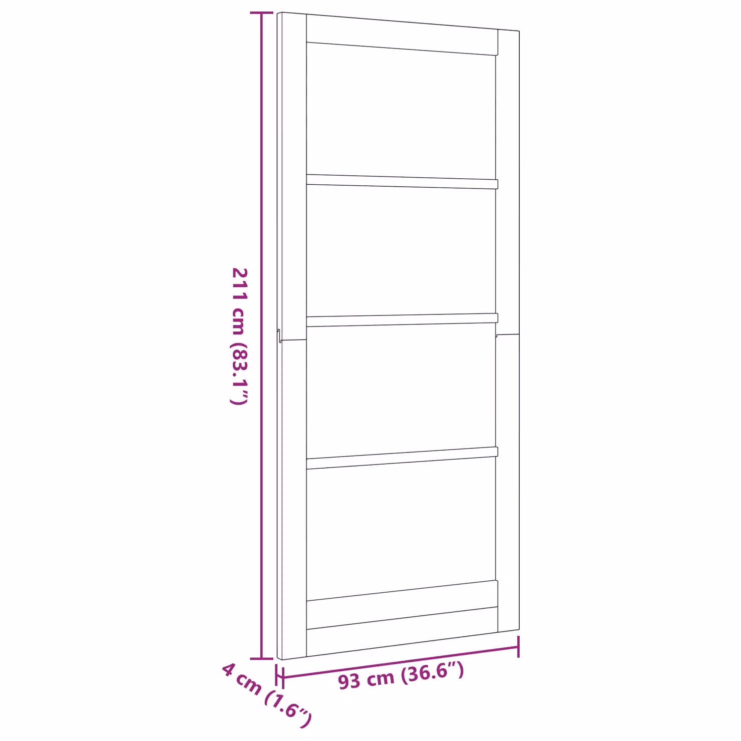 Berkfield Orkdal Modern Sliding Interior Door in Beige Solid Wood Pine, W/D/H: 93 x 4 x 211 cm – 2