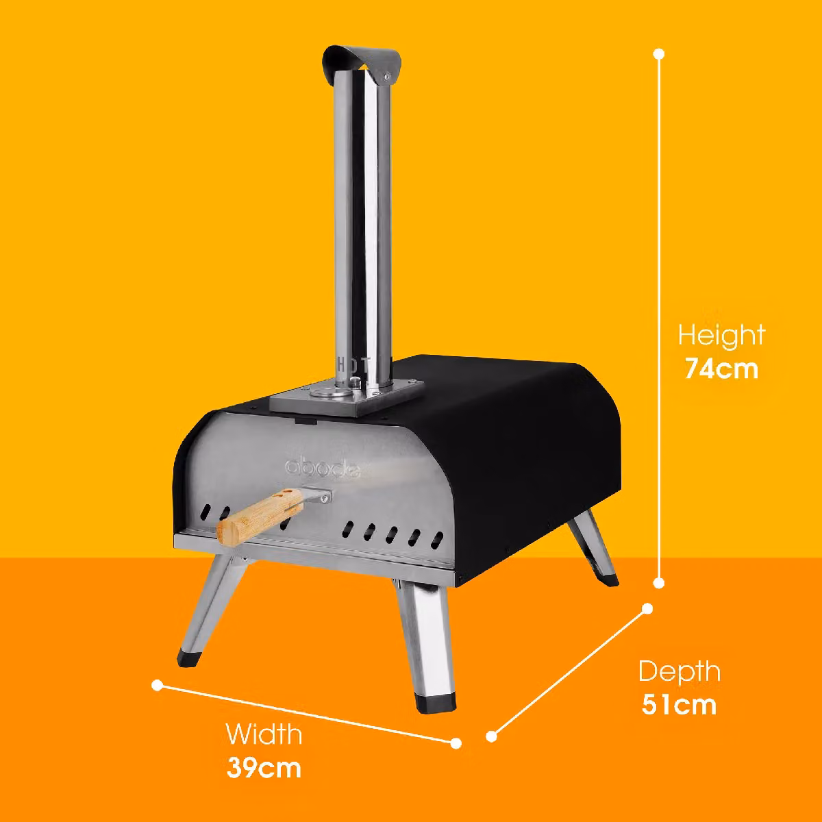 Abode Portable 13 Inch Wood Pellet Pizza Oven and Smoker in Black with Cover and Thermometer – 2