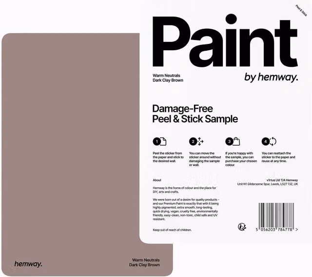 Hemway Chalk Paint A5 Sample Swatch in Dark Clay Brown