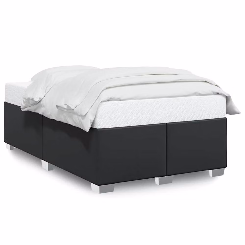 Berkfield Home Elegant Double Bed Frame in Black Faux Leather, W/D/H: 140 x 190 x 135 cm – 3