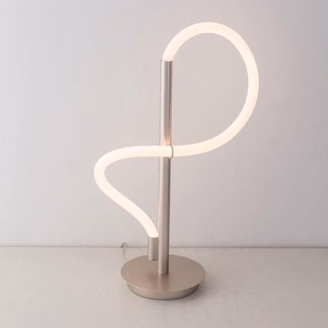 Harper Living LED Adjustable Table Lamp in Silver Matt Nickel