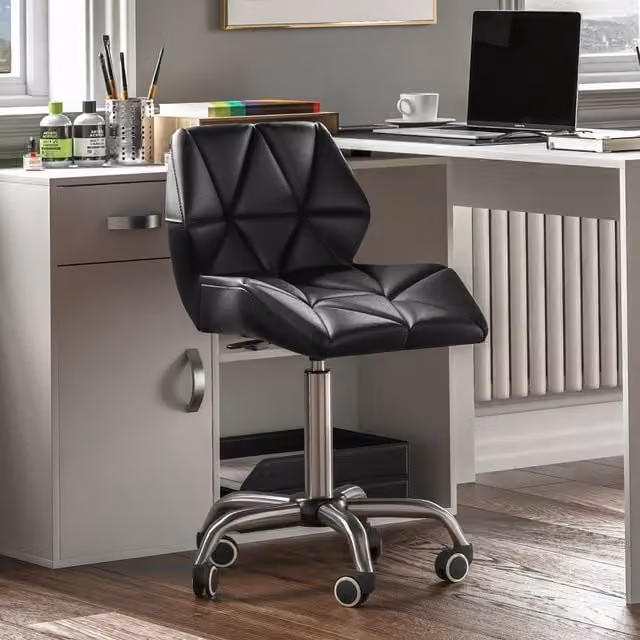 Vida Designs Geo Modern Task Chair in Black Synthetic Leather