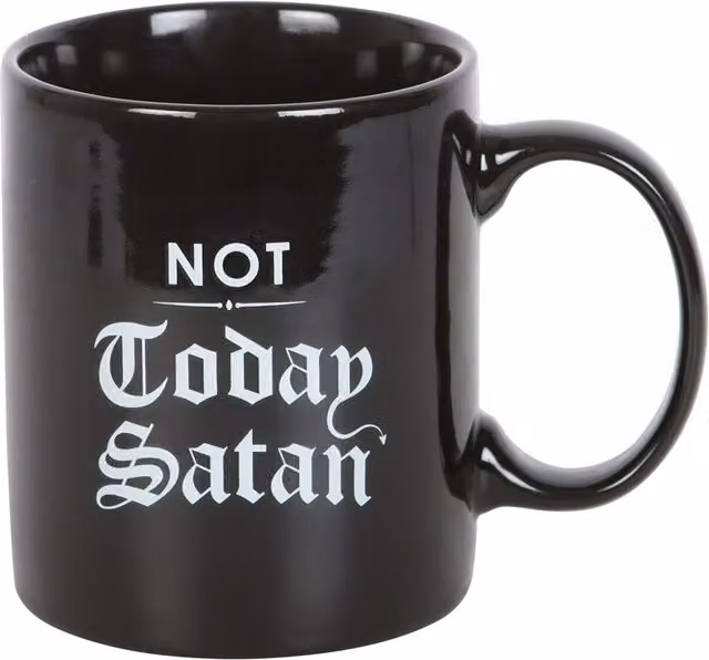 Kingsbury Gifts Not Today Satan Ceramic Mug, Black, 300 ml
