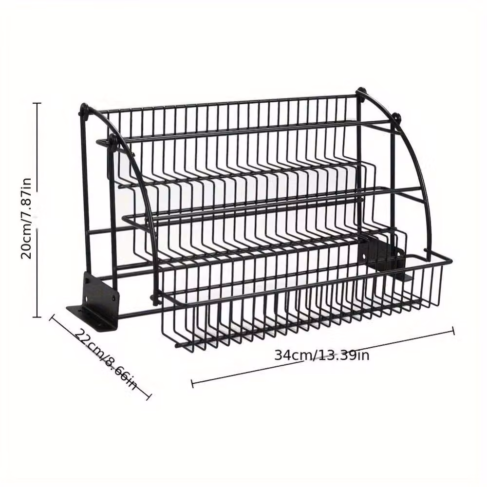 KORVIXA 3-Tier Metal Kitchen Storage Shelf and Spice Rack, Black – 2
