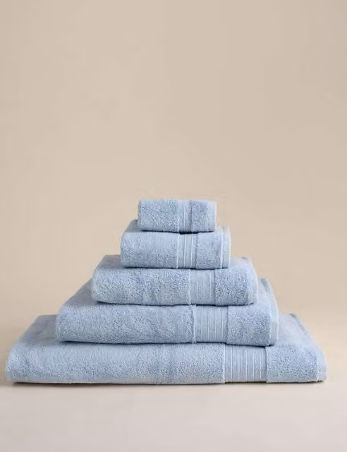 M&S Egyptian Cotton Fluffy Quick Drying Towel in Blue