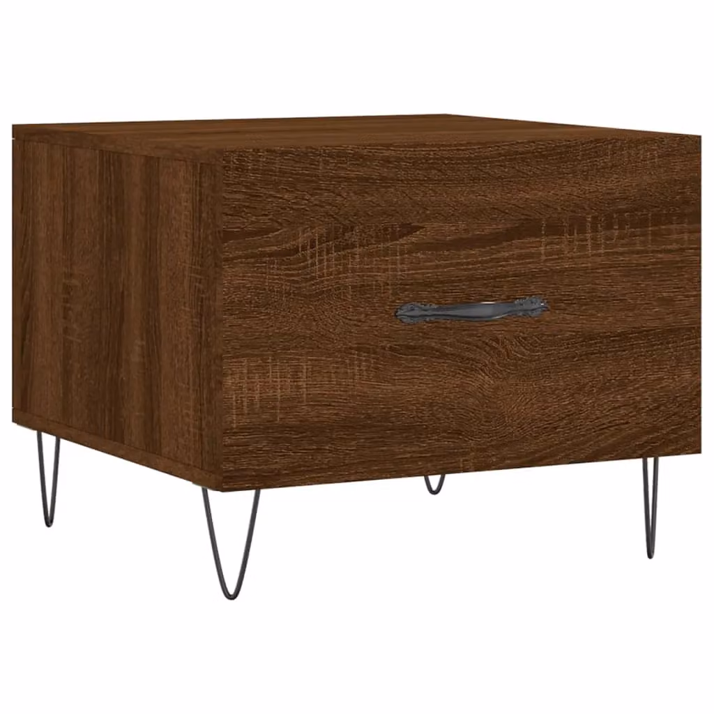Berkfield Home Square Coffee Table in Brown Oak, W/D/H: 50 x 50 x 40 cm – 2