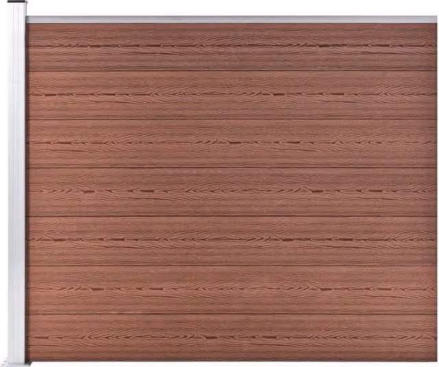 Berkfield Home WPC Fence Panel, Brown, H 175 x W 146 cm – 1