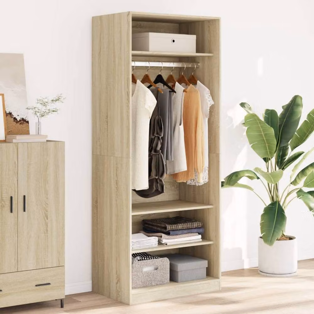 Berkfield Home Sonoma Oak Wardrobe in Light Oak, W/D/H: 80 x 50 x 200 cm – 2
