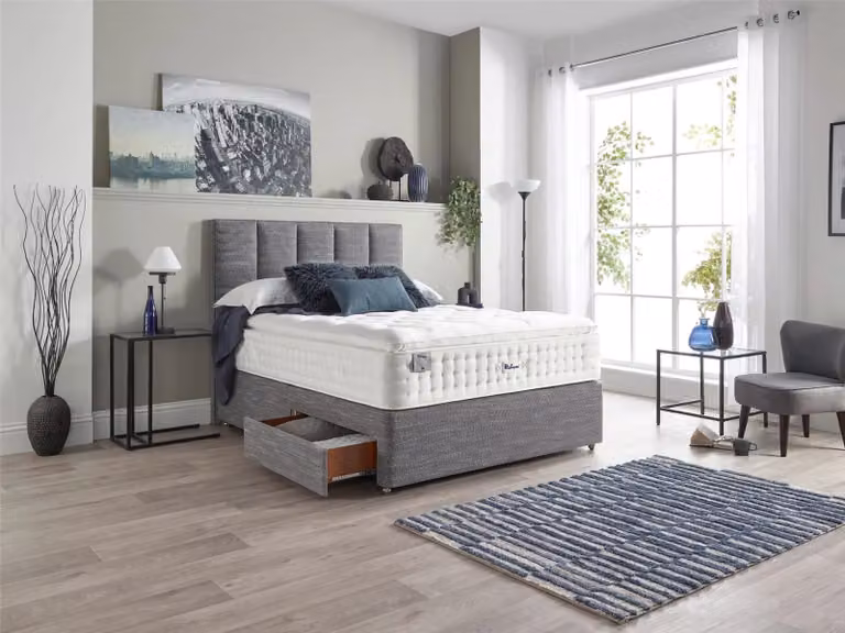 Relyon Chiltern Natural Luxury Pillowtop 2500 Pocket Spring Mattress in White, W/D/H: 140 x 200 cm