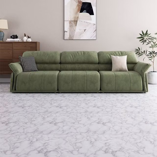 Garden Sanctuary Self-Adhesive Marble Effect PVC Flooring Sticker in Grey Stone Look
