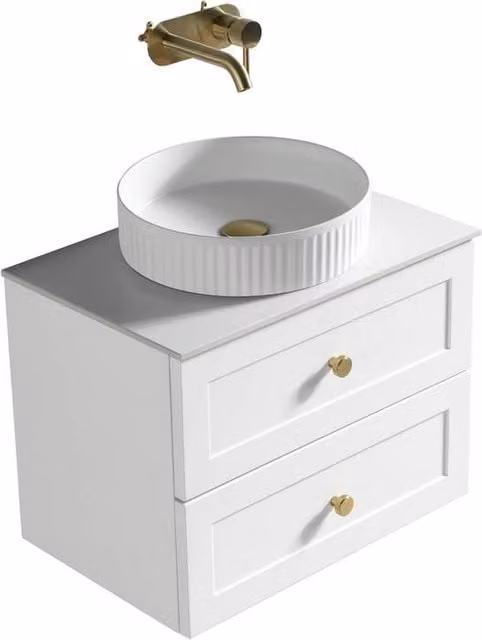 Bathroom Kingdom Bakewell White Wall Hung Basin Vanity Unit