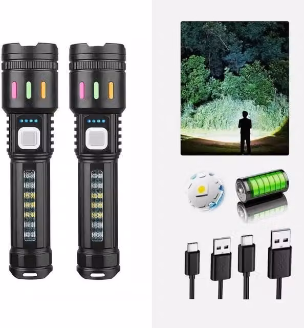 SPETLEK Super Bright LED Military Work Flashlight in Black