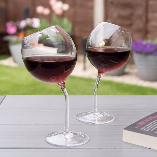 Connoisseur Creations Tipsy Wine Glasses Set in Transparent Glass