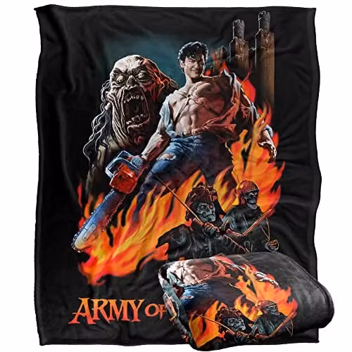 LOGOVISION Army of Darkness Super Soft Microfibre Fleece Throw Blanket, Multicolour, W: 152 cm, D: 127 cm – 1