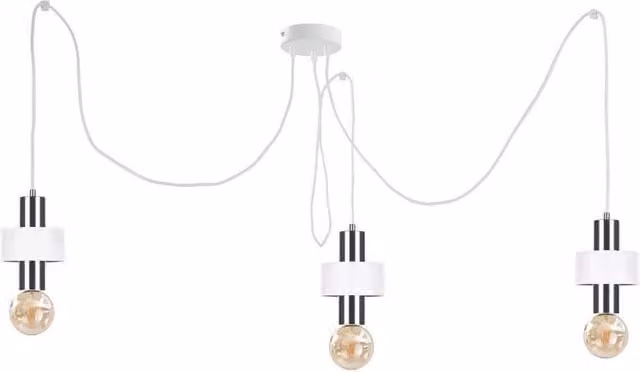 Netlighting Unica Cluster Pendant Ceiling Light in White and Silver with 3x E27 Sockets
