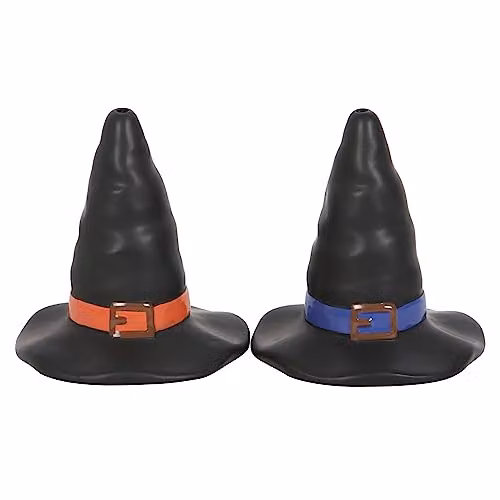 KDMD Witch Hat Salt and Pepper Shakers in Black Ceramic