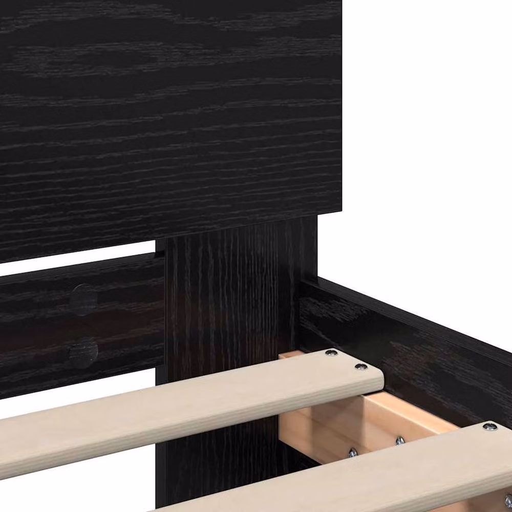 Berkfield Home Modern Bed Frame with Headboard in Black Oak, Engineered Wood, W: 75 cm x L: 190 cm – 6