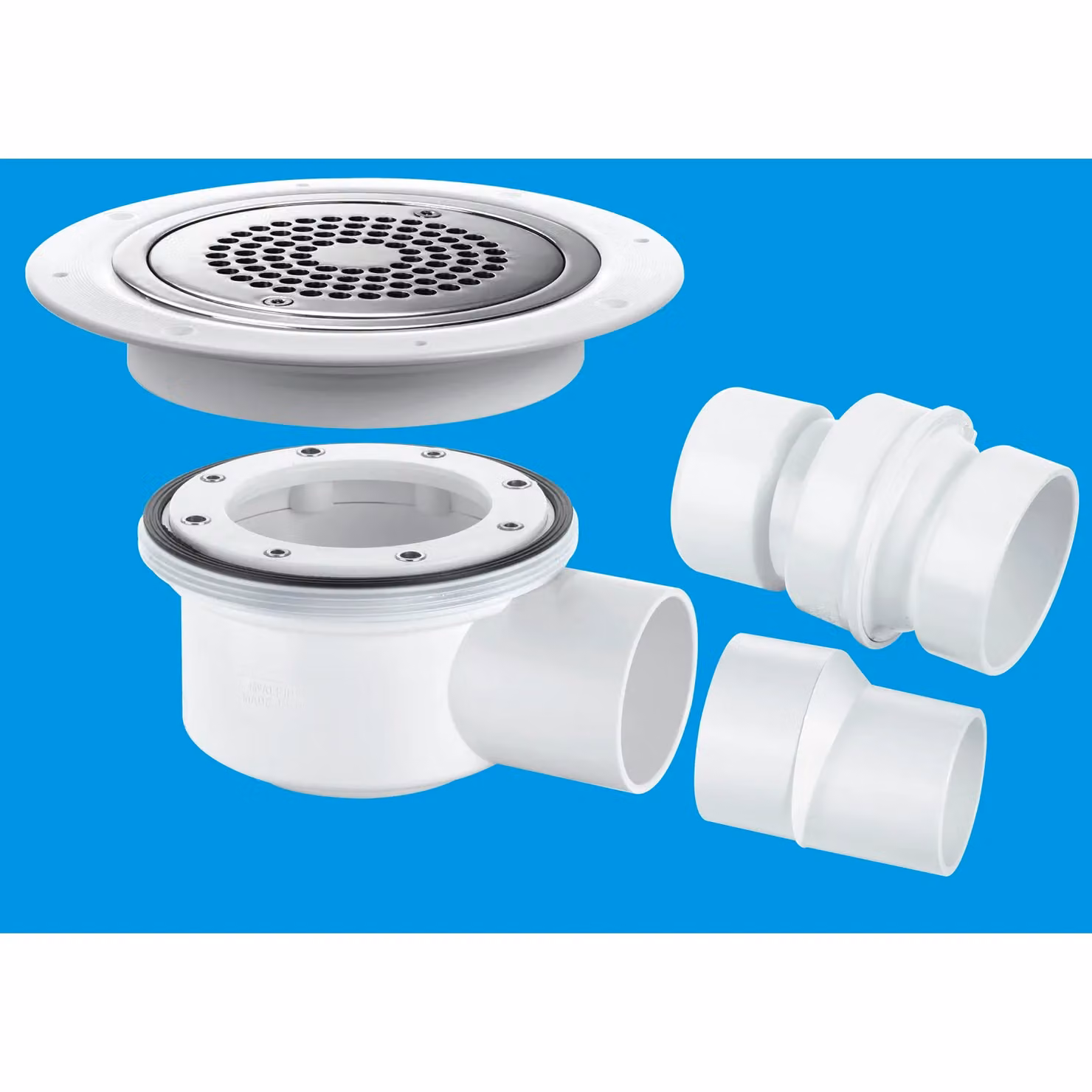McAlpine TSG52-ANTI/LIG Two-Piece 50mm Water Seal Trapped Gully with Clamp Ring in White – 2