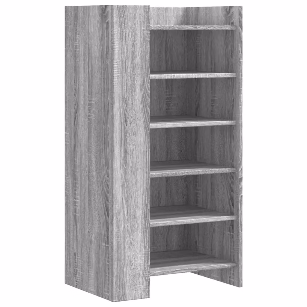 Berkfield Home Modern Grey Sonoma Shoe Cabinet with Open Shelf and Internal Shelves, W/D/H: 52 x 37.5 x 100 cm – 2