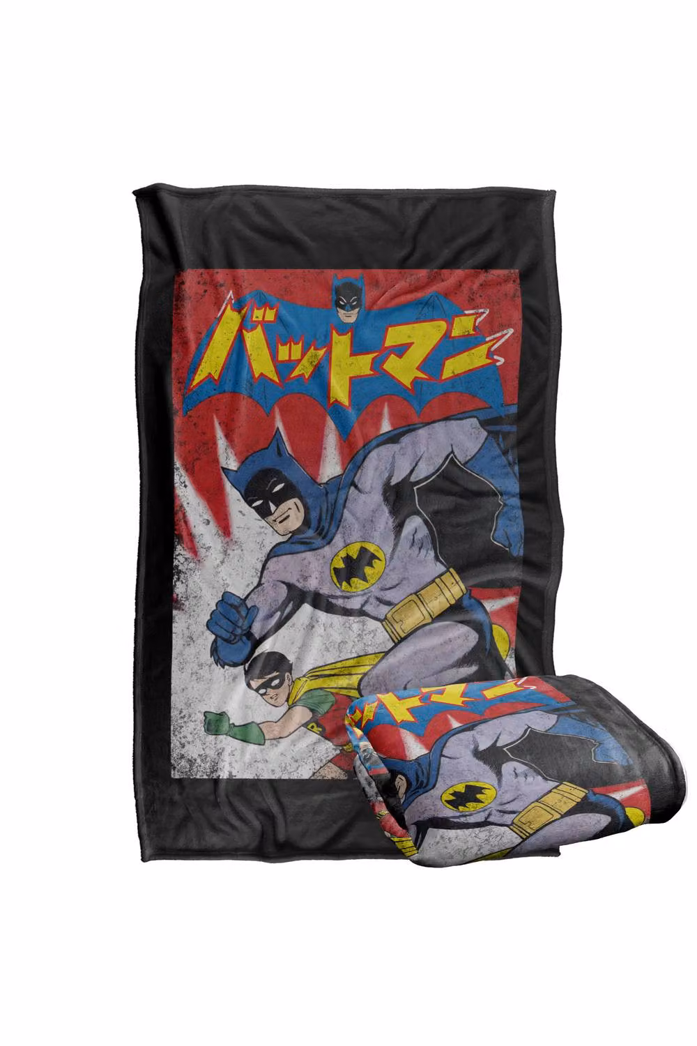 Warner Bros. Batman and Robin Kanji Run Red Burst Super Soft Fleece Throw Blanket, W/D/H: 91 x 147 cm, Red and Multicolour – 7
