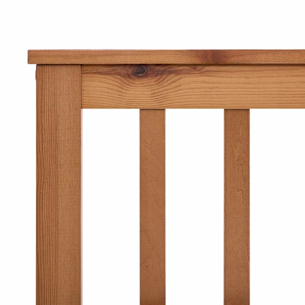 Wyld and Coco Minimalist Lacquered Pine Bed Frame, Brown, W/D/H: 120 x 200 cm – 3