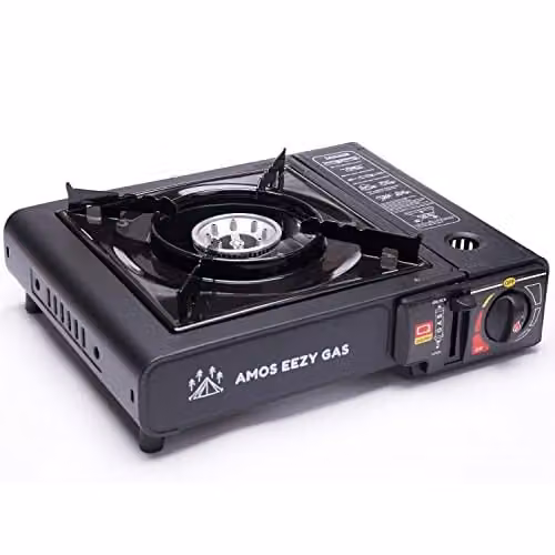 AMOS Eezy Pro Portable Single Burner Camping Stove with Automatic Ignition in Black – 1