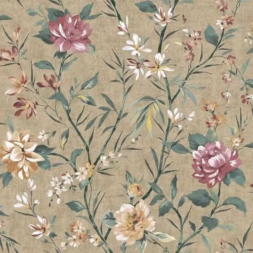 Holden Decor Eastern Horizons Oriental Trail Floral Botanical Wallpaper in Multicolour