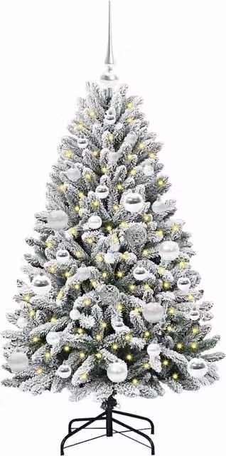 Berkfield Home Elegant Artificial Christmas Tree in Green and White, Height: 120 cm – 1