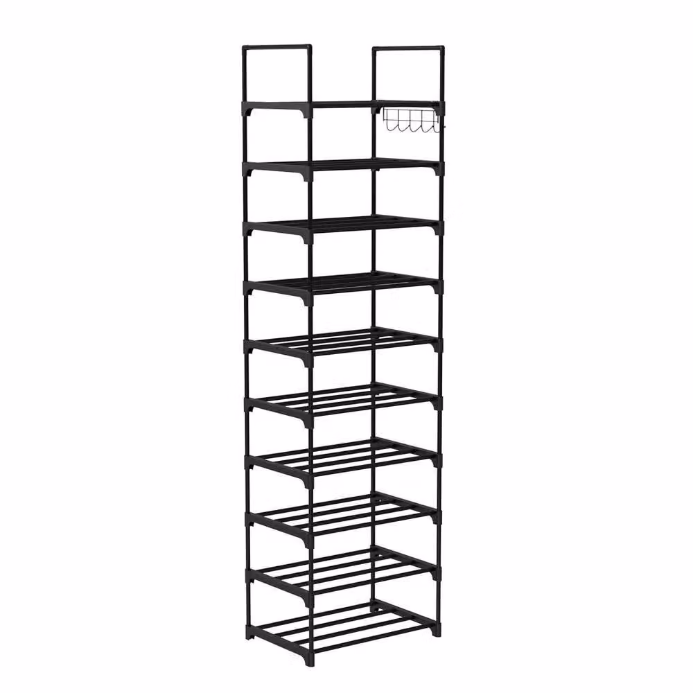 FORGEVIO Heavy Duty 10 Tier Freestanding Shoe Rack in Black – 2