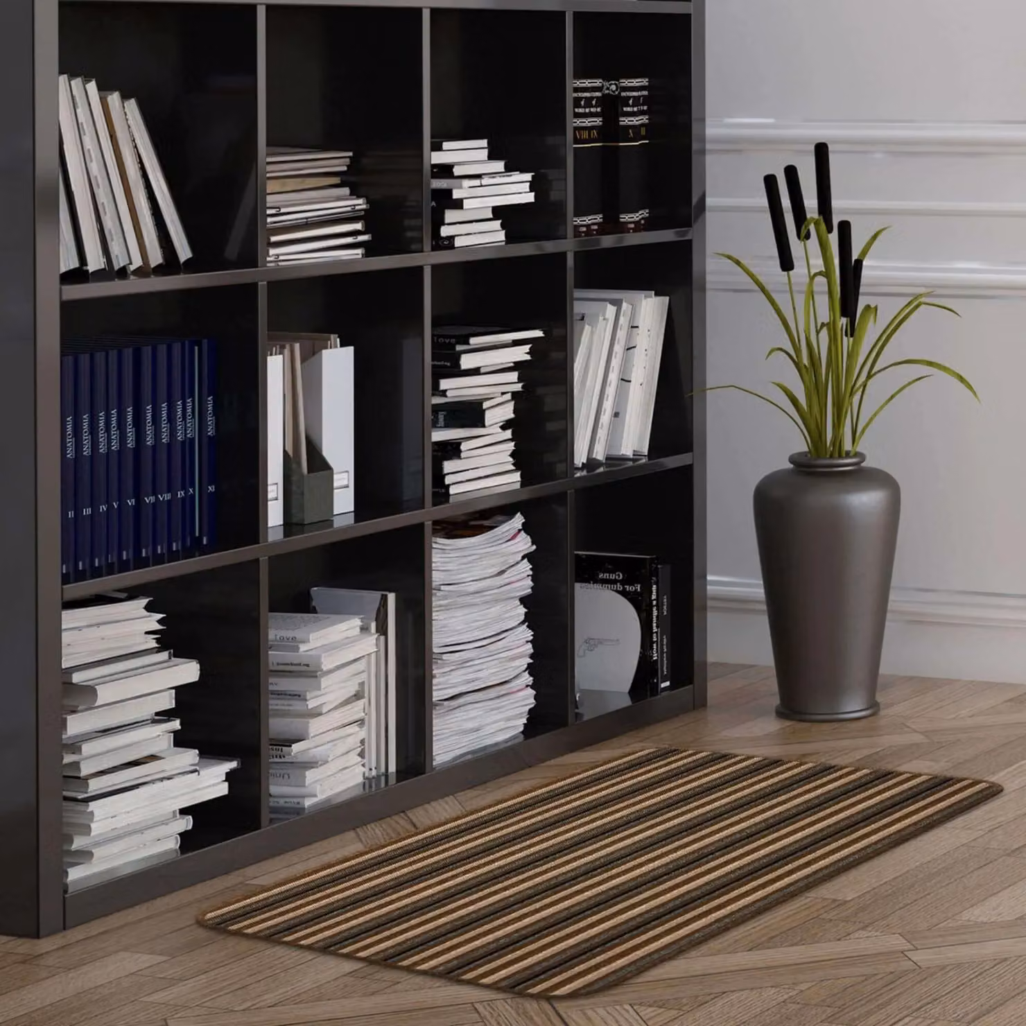 THE RUGS Washable Nonslip Striped All-Purpose Mat, Brown, W: 67 cm, D: 100 cm – 2