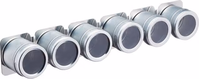 MasterClass 6 Jar Magnetic Spice Rack in Silver