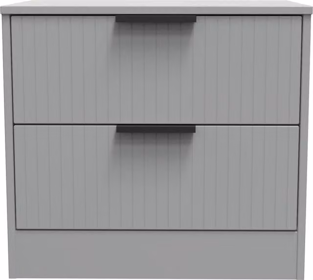 Ready Assembled 2 U Denver 2 Drawer Side Table in Grey