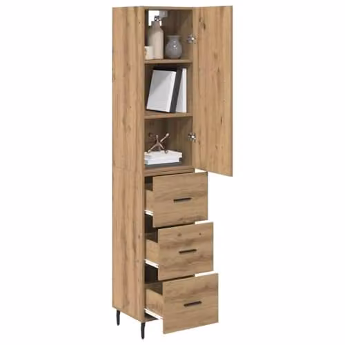 vidaXL Artisan Oak Tall Unit in Brown, W/D/H: 34.5 x 34 x 180 cm