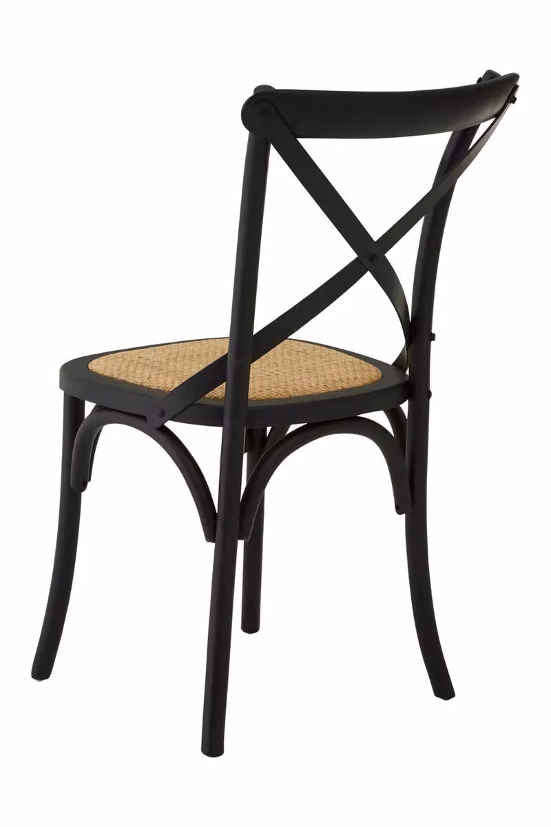 Orsina Modern Black Oak Wood and Rattan Dining Chair – 4