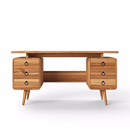 Alphason Somerset Dual Pedestal Writing Desk in Black or Brown, W/D/H: 150 x 59 x 75.5 cm – 3