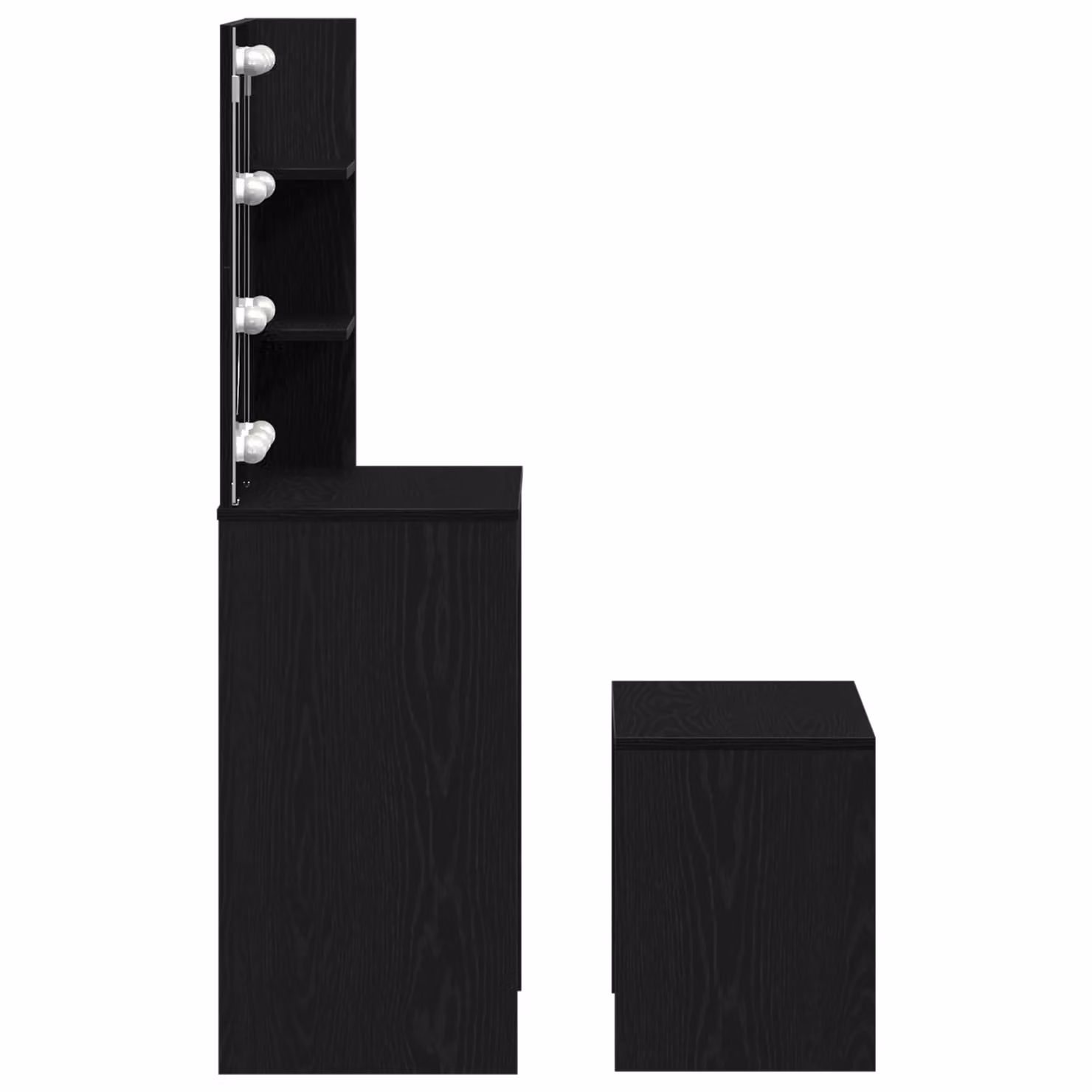 Berkfield Home Hollywood LED Dressing Table Set in Black Oak – 3