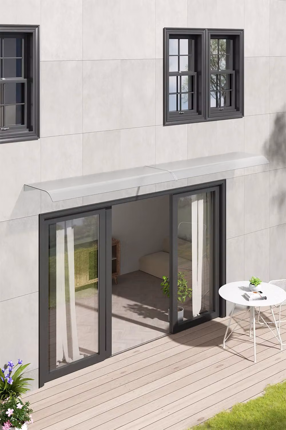 Garden Sanctuary Transparent Outdoor Frosted Awning Canopy Rain Cover for Windows and Doors – 2