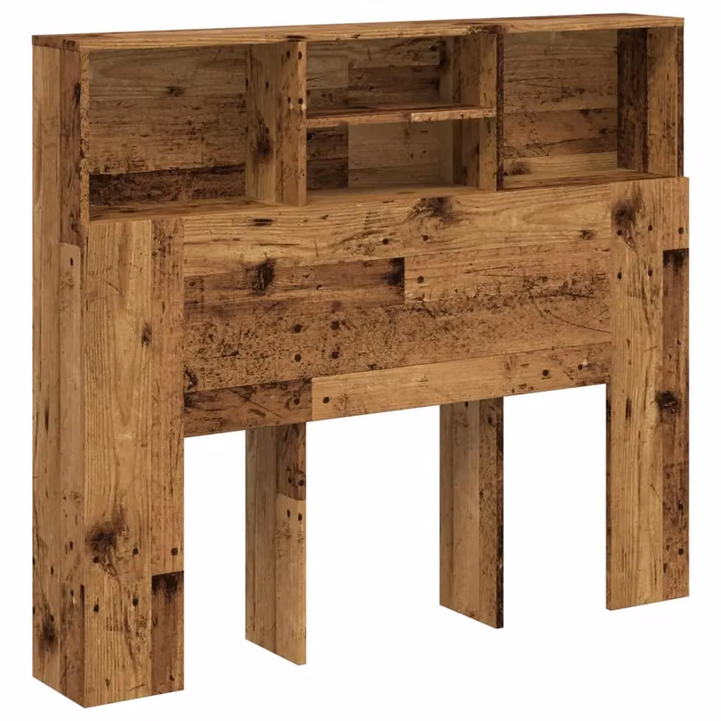Berkfield Home Headboard Cabinet in Old Wood Brown, W/D/H: 120 x 19 x 103.5 cm – 2