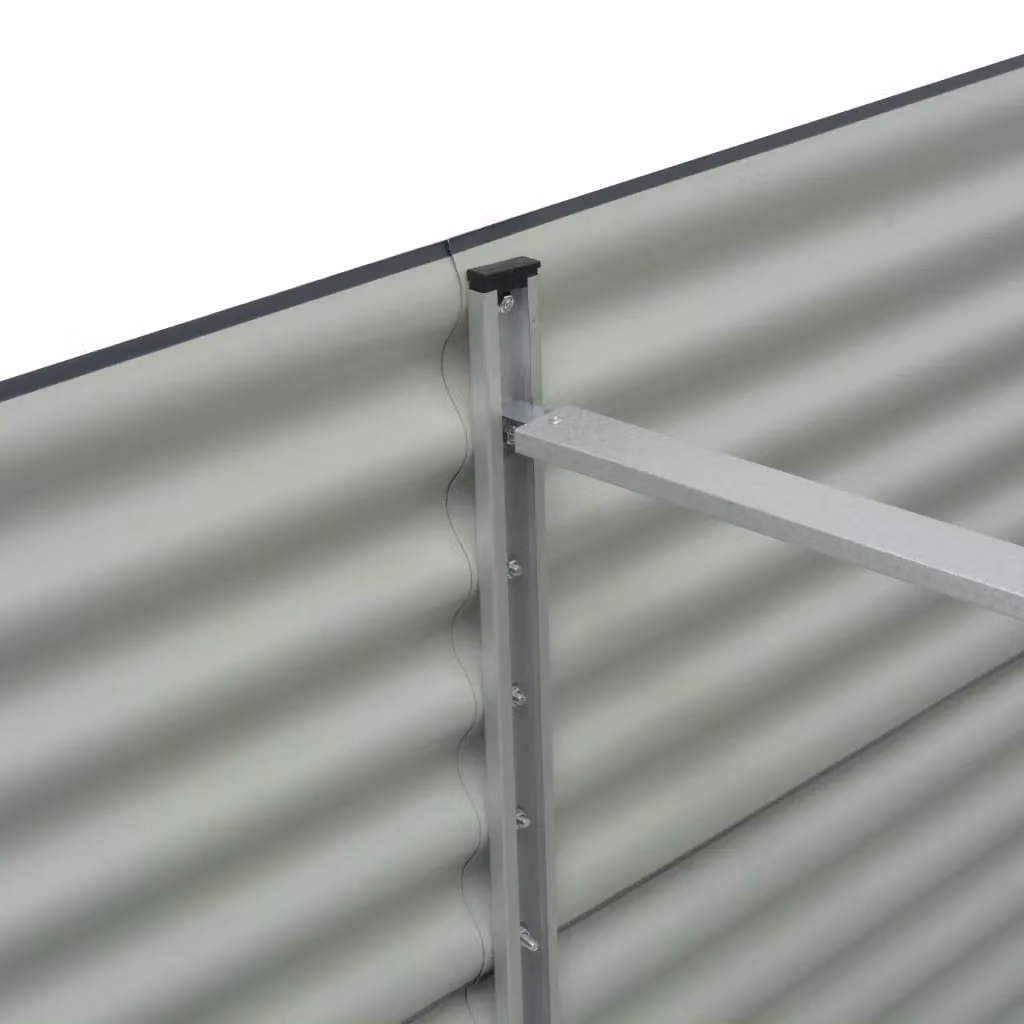 Berkfield Home Garden Galvanised Steel Raised Bed in Grey, W: 240 cm, D: 80 cm, H: 81 cm – 3