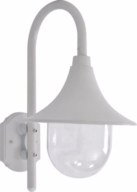 Berkfield Modern White Aluminium Garden Wall Lantern with E27 Socket, 42 cm