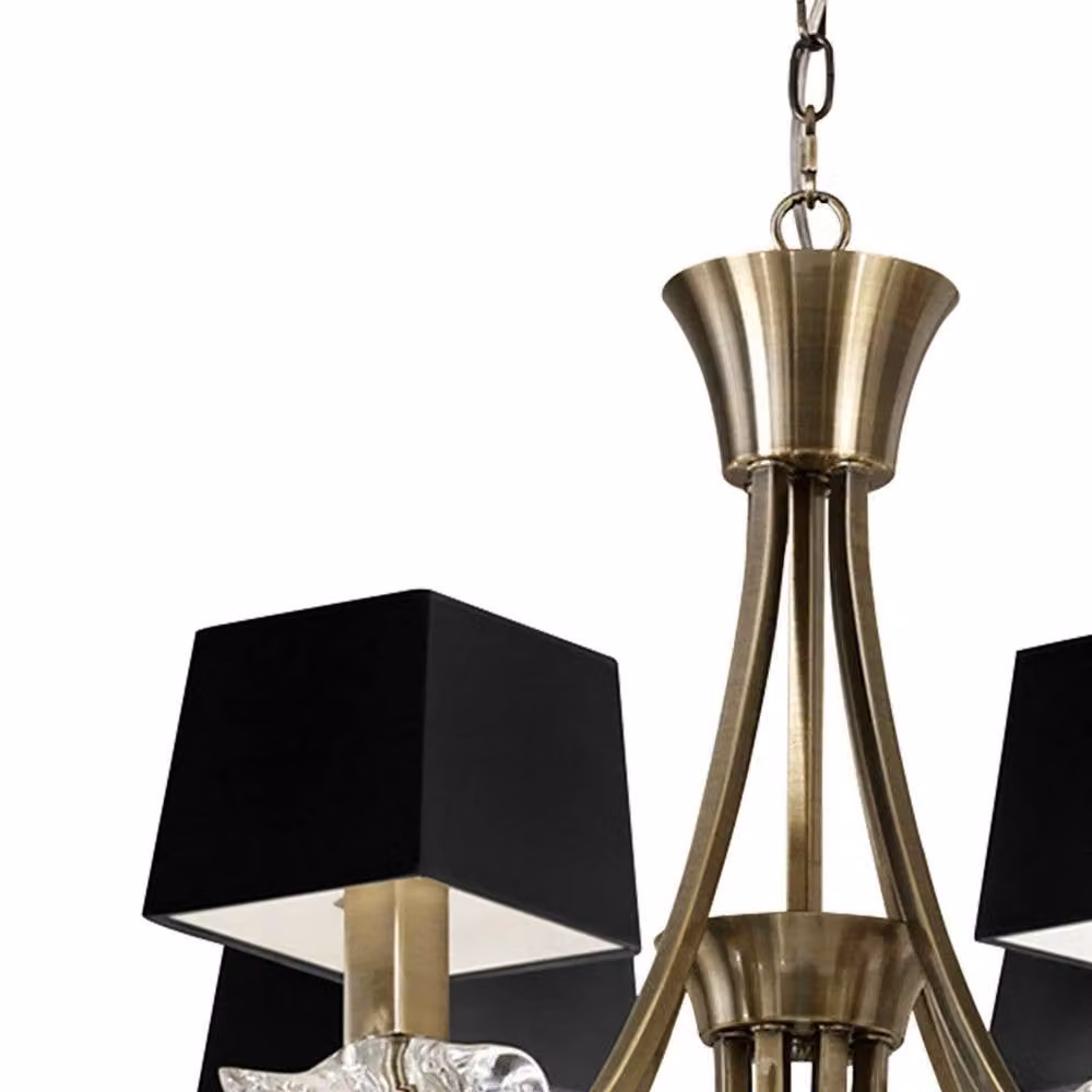 Netlighting Akira 2 Tier 12 Light Pendant Lamp in Antique Brass and Black – 3