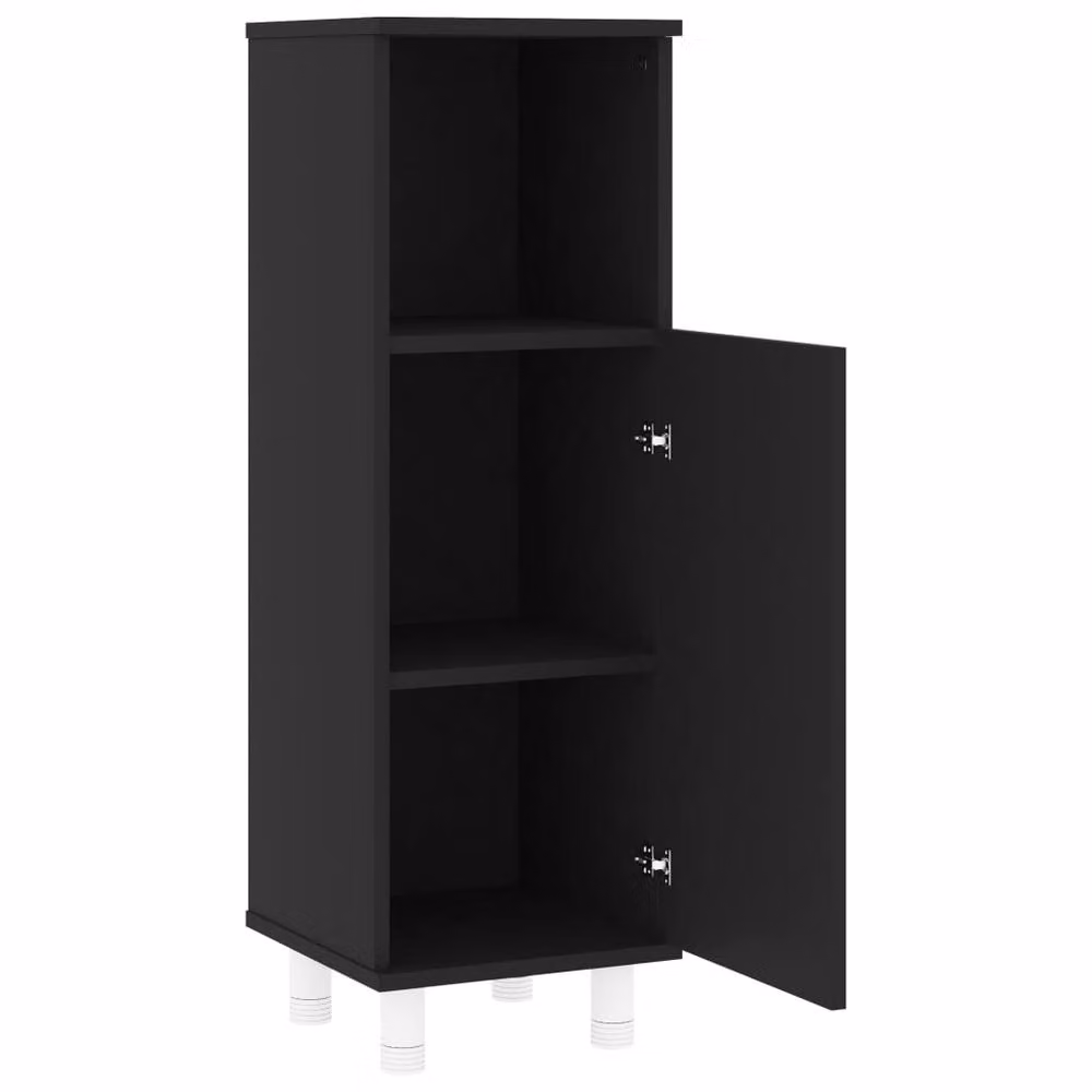 Berkfield Home Modern Black Bathroom Cabinet with Hinged Doors and Internal Shelves, W/D/H: 30 x 30 x 95 cm – 4
