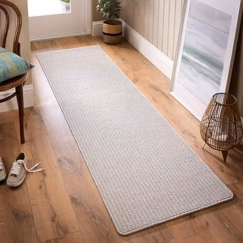 My Mat Sculptured Waffle Texture Ivory Runner, W: 67 cm, L: 230 cm – 2