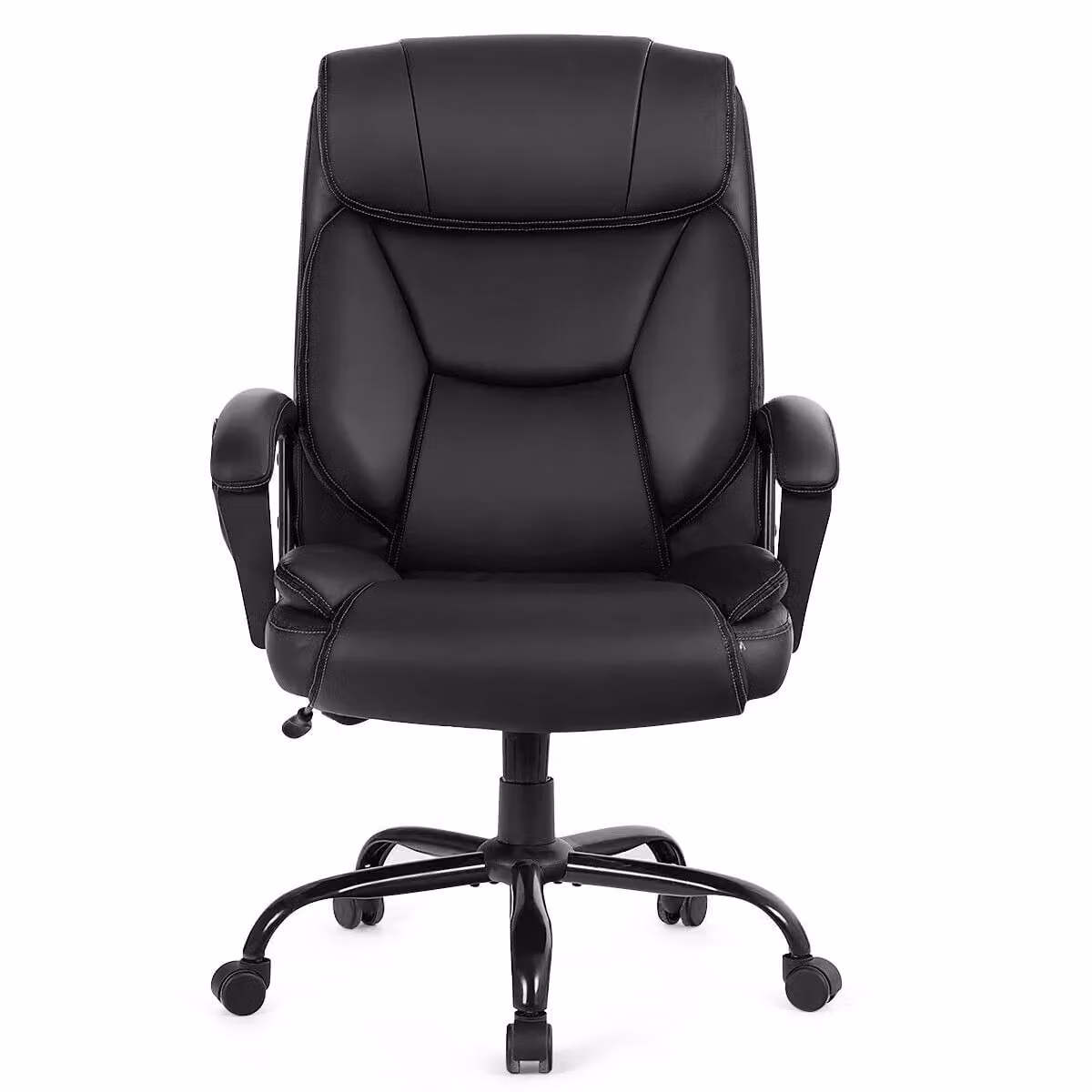 Costway Executive Office Chair with 6-Point Massage, 360 Degree Swivel and Headrest in Black Synthetic Leather – 6