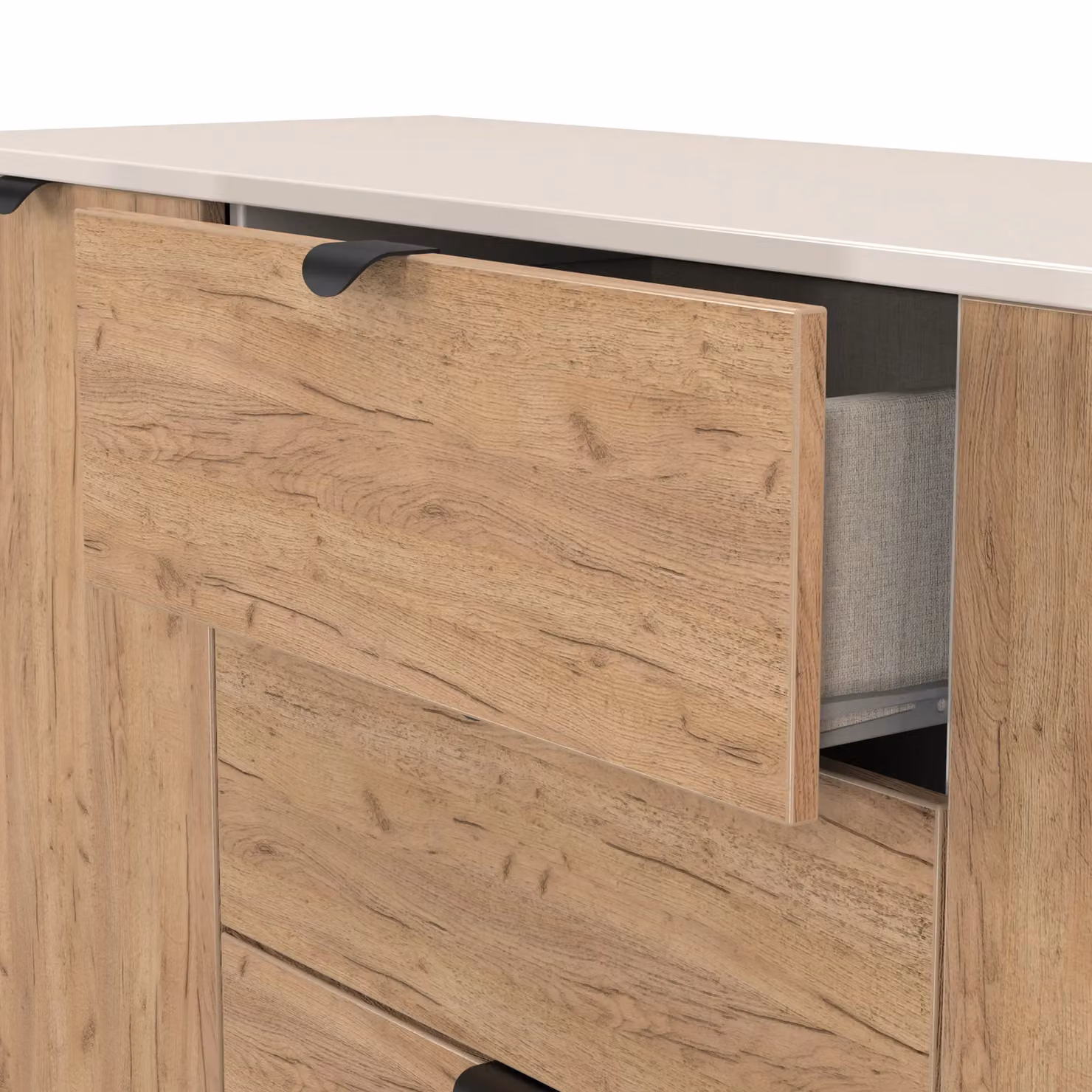 Ready Assembled 2 U Norway 2 Door 3 Drawer Sideboard in Beige – 3