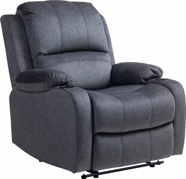 HOMCOM Black Microfibre Manual Reclining Armchair with Footrest and Cat Scratch Resistant Material – 1